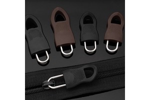 Brown Black Removable Metal Rubber Zip Puller Replacement Detachable Zipper Slider