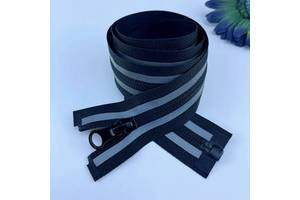 Black Nylon 5# Reflective Tape Open-End Zipper Pulls Sustainable Shoe and Bag Zipper Slider Rainbow Zipper Puller on Sale