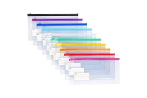 School Office Clear Custom PVC Vinyl A6 Poly Zip Lock Envelopes Zipper Pouch Transparent File Plastic Documents Bag