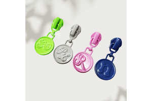 Fashion Trims Luxury Rectangle Auto Lock Zinc Alloy Zipper Slider Custom Embossed Logo Puller for Bags & Jackets