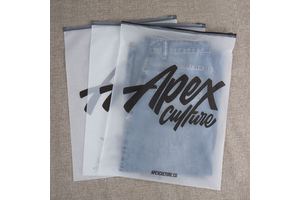 Biodegradable Printed T-Shirt Clothing Packaging Ziplock Slider Zipper Bag with Custom Frosted Design