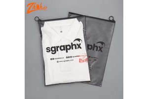 Custom High Quality Matte Black Zipper Slider Frosted Pvc Zip Lock Packaging Plastic Poly Bag for Clothing Packing