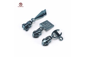 Wholesale Custom Logo Auto Lock Two Way Luxury Fashion Metal Zipper Slider Head Plating Zipper for Suitcase