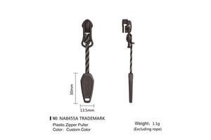 Customizable Zipper Bag Garment Clothing Accessories Durable Silicone String Puller Made of Plastic TPU PVC