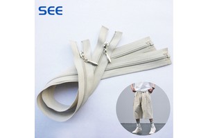 Customized 3# 5-Number Double Slider Nylon Zipper Plastic Material for Clothing