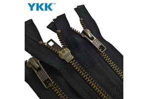 For 6 Inch #5 Heavy-Duty Brass Open-End Auto Lock Slider Zipper with Close End Black Gold Metal for Bags Garments Shoes
