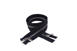 DAWEI Brand 3# 4# 5# 8# Double Sliders Industrial Metal Zipper O Type X Type Metal Zipper for Jacket Luggage Bag