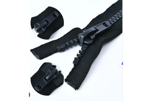 HTZ Permanently Flame Retardant Plastic Double Slider Auto Lock Zipper for Fireproof Safety Clothing for Firefighters