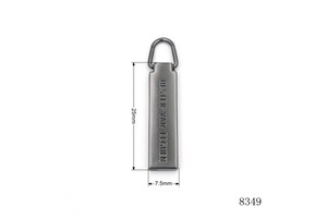 Gun Metal Finish Metal Zinc Alloy logo Engraved Puller Tag Metal Zipper Puller Accessoires