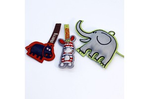 Custom Decorative Cotton Filled Slider Zipper Puller for Clothes Handbags Embroidered Woven Zipper Decorative with Safety Pin