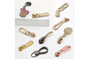 2023 Custom 3M 5# Logo Gold Nylon Metal Slider Zipper Puller Tab Head Zip Pulls Pendant Zipper Slider 5 for Handbag