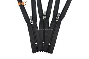 RHC Black Custom Pocket Zipper with Rubber Puller Head Close-End Auto Lock Plastic Nylon for Cycling Sport #3