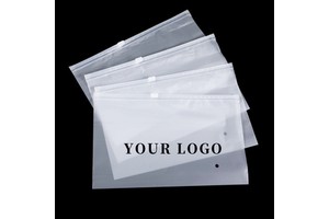 Eco-Friendly PE Slider Zip Lock Bag Custom Logo Printed Different Sizes Frosted Transparent Zipper Bag for Packing