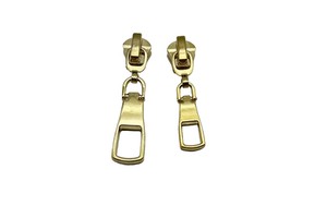 Hengda Factory Custom Gold Non Lock Zipper Puller Custom logo Metal Zipper Sliders for Universal Clothing Bags