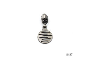 Hoodie Metal Logo Zip Puller Custom Design Brush Gunmetal Round Zipper Pull Tab with Slider