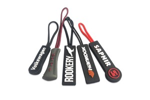 Made in Dongguan China Silicone Zipper Pulls Custom logo Soft PVC Rubber Zipper Pullers for Bags/garments