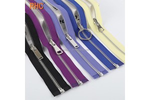 Two Sided Reversible Brass Zipper #5 Reverse Jacket with Rotating Puller Head Open-End Cremallera Metal Zipper