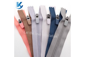 Semi-auto Lock Puller Spiral Polo Zipper Nylon Pocket Zipper For Pants Close End Nylon Coil Zipper Manufacturer