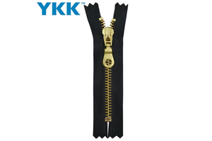 Durable Brass Metal for 5# Golden Long Chain Close-End Auto Lock Slider Zipper Eco-Friendly Nylon Material for Clothing