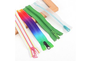 Custom Transparent Gradient Nylon Zipper Recycled Double Green Open End Invisible Zipper for Shoes Garments Bags