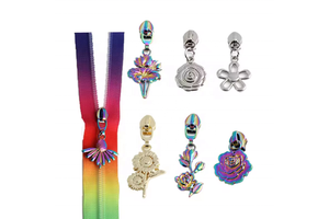 Attractive Multiple Flower Shape Metal Zipper Slider Zinc Alloy 5# Nylon Zipper Head for Clothes/Bag/Sewing Accessories