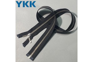 High Quality Ykk Zipper Original Custom Length Silver Teeth Customizable Slider 3# Opening Metal Ykk Zipper