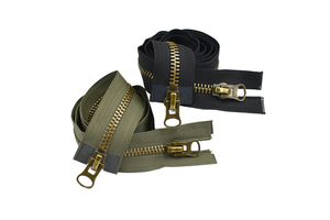 For YKK High Quality 5# 8# Bronze Long Chain Open-End Zipper for Down Jackets Bags Garments Made From Durable Nylon Brass