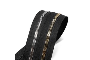 Wholesale Electroplating Gold Resin Zipper Tape Imitation Metal Zipper Plastic Zipper Roll