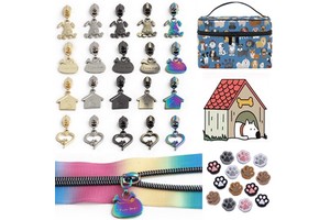 Factory Dog Lover Design Metal 5# Slider Zipper Luggage Clothing Zipper Head Zinc Alloy Rainbow Zipper Puller for Bags Purse