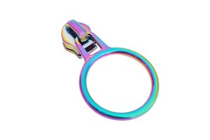 Custom logo Engraved Metal Zipper Slider New Design rainbow Zipper Pulls for Purse Clothes Bags