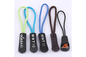Custom Colorful Soft Pvc Rubber Zipper Pull Silicone Cord Zip Pullers for Clothing