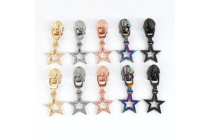 For Deepeel ZT173 5# Metal Star Shaped Zip for Garment Sewing Accessories for Nylon Zipper Repair Kits Replacement Zipper Slider