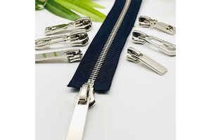 Hengda Factory Customized Zinc Alloy Designer-zipper-sliders Zipper Slider in Pieces Large Silver Zipper Head