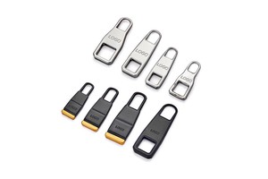 Customized 3# 5# Zipper Pulls with logo Black Silver Painted Metal Zipper Slider Nickel Zinc Alloy Zipper for Garment Bags