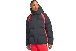 Custom Men's Winter Canvas Windbreaker Puffer Jacket with Slider Hood Casual Style Front Logo Zipper Contrast Color Coating