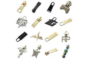 Matte Silver Plating Custom Logo Brand Clothing Metal Zipper Puller for Slider