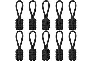 Handmade Braided Waxed Cord Zipper Pull & Tail Durable High-Strength Plastic Zipper String for Sportswear & Luggage Bags-S446#