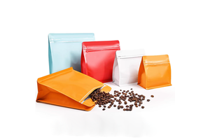 Custom Printing Coffee Packing Bag Resealable Matte White Flat Bottom Zipper Bag With Valve Zip Lock Coffee Bean Packing Bags
