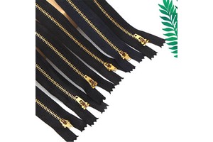 Wholesale High Quality Metal Zipper Rolls Closures Bag Jeans Dress Brass Teeth Custom Zipper Sliders