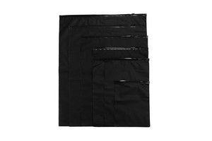 Customized Recyclable Black Color Zipper Bag Zip Slider Self Sealing Black Color Plastic Packaging Bag For Clothing