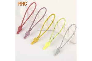 S476# Reflective Colorful Rope Zipper Pull With Cord Fingers Shape Charm Tab Zipper Puller for Outdoor Clothing Decoration