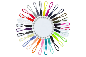 Lanke Custom Size Zip Pulls Slider String Cord Plastic Rubber Rope Zipper Puller For Bags Pouches Tents Clothing Colorful Logo