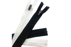 3# and 5# Nylon Open-End Zippers with Spring Sliders, Black Rubber, for Sports Cycling Jerseys