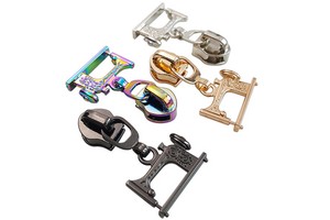 Multiple Color Sewing Machine Shape Metal Zipper Puller Custom #5 Zipper Slider Non-lock Bags Zipper Head