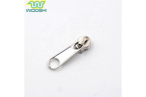 Custom Nickel Color No-Lock Metal Zinc Alloy Zipper Slider Free Logo Samples for Bags and Clothes-3#