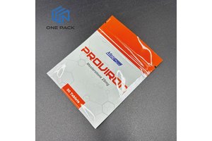 Digital Print Custom Child Proof Zipper Pouch Three Side Seal Medicine for 50 Tablets Pouches with Glossy Package