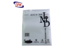 Eco Friendly Frosted CPE Custom Own logo Printed Plastic Slider Zipper Clothing Swimming Trunks Packaging Mailing Poly Bags