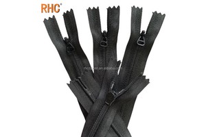 RHC Factory Hidden Close-End Invisible Auto Lock Slider Reversed Nylon Multi Colors Navy Zipper for Wedding Dresses Swimsuit