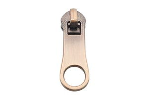 5# Red Bronze Engraved Logo Zipper Slider Puller Handbag Hardware Custom Metal Zipper Pulls