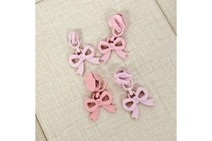 Custom #5 Zipper Sliders Cute Bag Bow Set Colorful Heart Design for Bags Crafts DIY